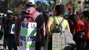 Marcha de la Universidad del Comahue en Neuquén, este miércoles