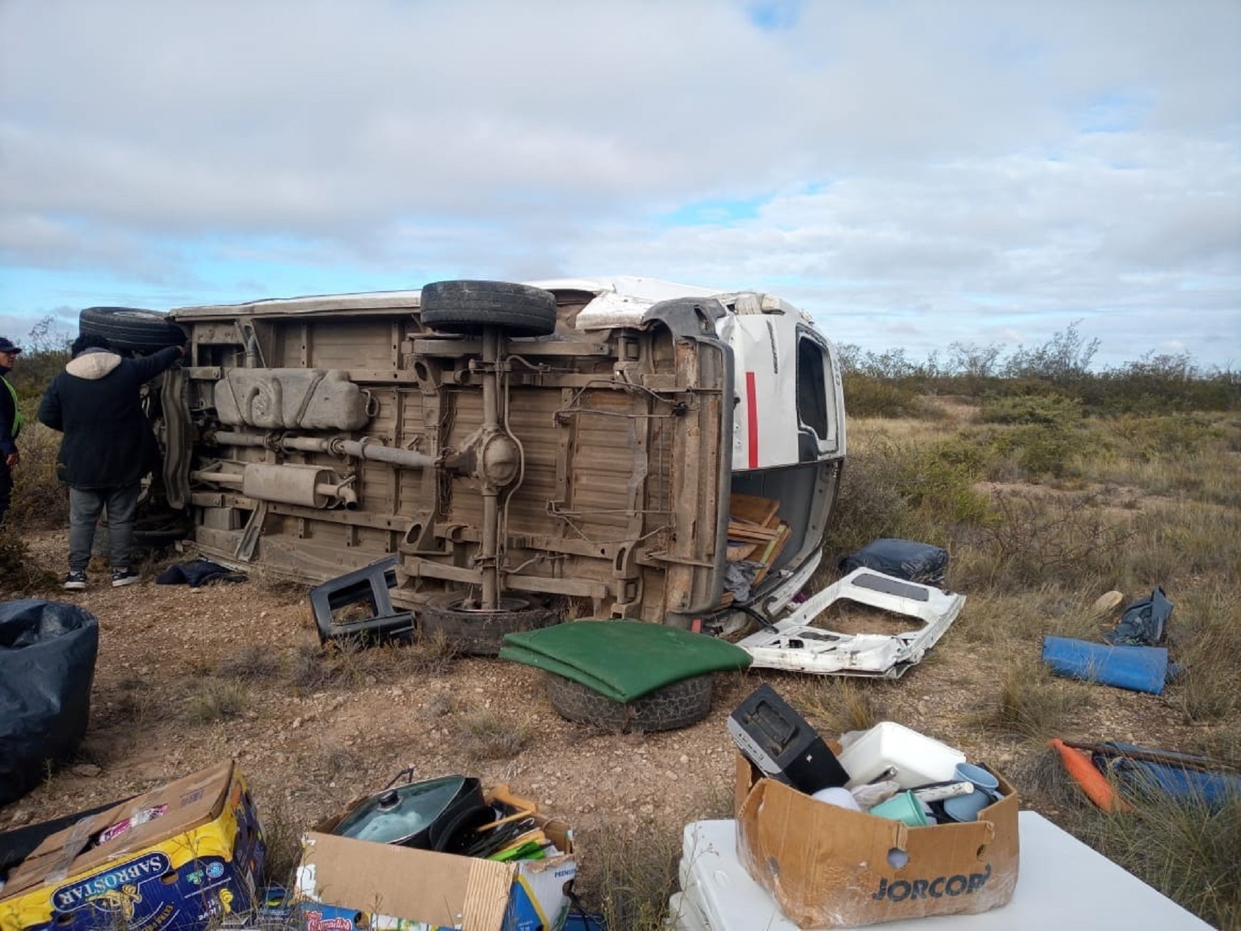 Ocurrió esta mañana, sobre la Ruta 22. Foto: Gentileza Radio Municipal de Luis Beltrán. 