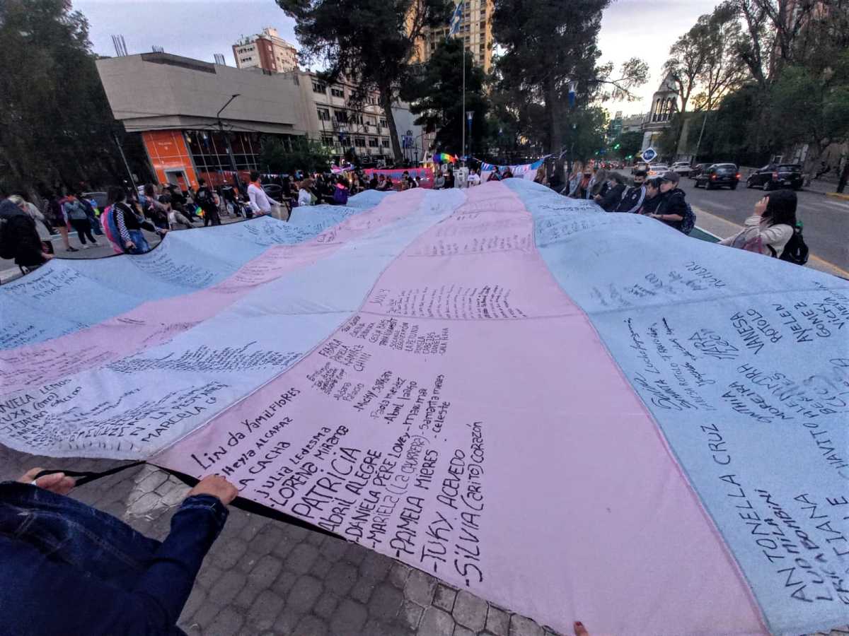 Se cumple un nuevo aniversario de la Ley de Identidad de Género. Banderazo travesti trans en Neuquén. Foto: Cecilia Maletti