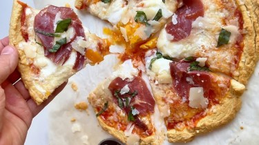 Pizza de garbanzos en 10 minutos