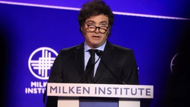Milei en el Instituto Milken de Estados Unidos.