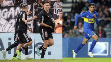 Nicolás Benegas surgió de las inferiores de Boca y hoy le convirtió un gol a River con la camiseta de Riestra. Foto: FBaires.