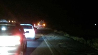 Vuelco en Ruta 7, cerca de El Chañar: el tránsito está complicado. Foto: gentileza