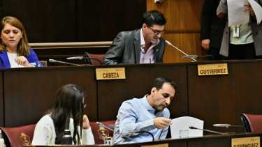 Dominguez y Gutiérrez son parte de los firmantes del proyecto. Foto Matías Subat.Foto Matías Subat.