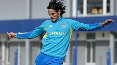 Edinson Cavani volvió a entrenarse diferenciado en Boca. Foto: @BocaJrs.