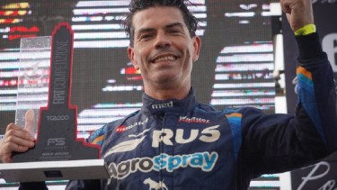 Ariel Garcé logró su primer triunfo en el automovilismo. Foto: Carburando.