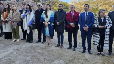 Los diputados de La Libertad Avanza ayer en el acto por el homenaje al general Güemes, en Salta. Gentileza
