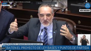 Video | Ley Bases en el Senado | Martín Doñate tuvo un cruce con otro senador: «Es el tiempo del senador de la provincia de Río Negro»