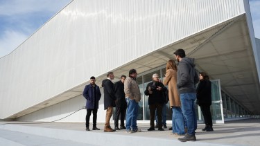 Figueroa recorrió la obra de El Cisne con la empresa constructora. Foto: gentileza.