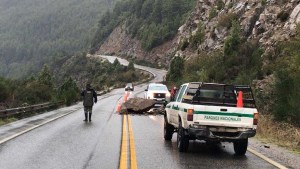 Cayeron piedras sobre la Ruta 40 en la zona de Siete Lagos: piden máxima precaución al transitar