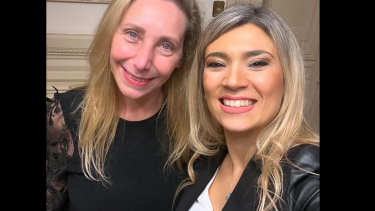 Karina Milei, la hermana del presidente, cuando recibió a la diputada Nadia Márquez. Foto: gentileza.