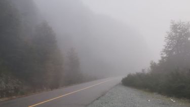 Un sector de la Ruta 40, cercano a Bariloche, con niebla. Foto: Gentileza Vialidad nacional.  