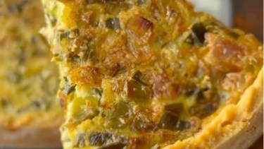 Tarta de puerros con masa casera y bien crocante