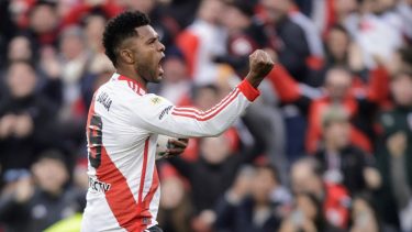 Borja metió el 1-0 de River. (Foto: Fotobaires)
