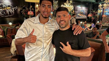 Bellingham y Agüero se encontraron en Miami y los fanáticos enloquecieron en las redes.