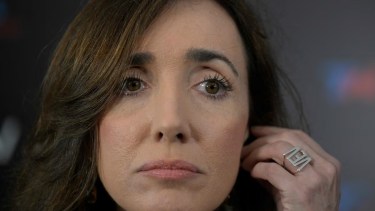 Victoria Villarruel y su apoyo a la Selección. AFP