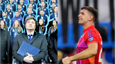 Daniel Scioli comparó a Javier Milei con Dibu Martínez.