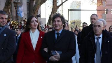 Del brazo, el presidente Javier Milei y la vicepresidenta Victoria Villarruel se volvieron a mostrar juntos. (Foto Presidencia)