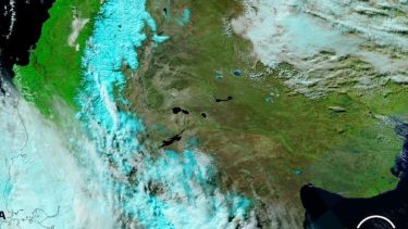 Las increíbles imágenes satelitales de la nieve en Patagonia que impactaron a las redes. Crédito Conae