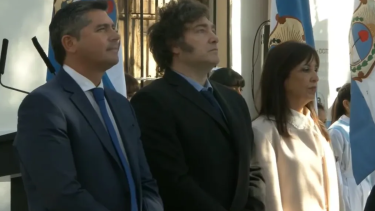 Operativo de seguridad durante el anuncio del Plan de Alfabetización del presidente Javier Milei en San Juan. Foto Archivo.