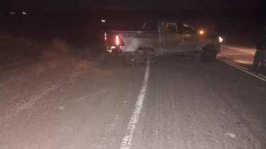 El choque ocurrió esta tarde sobre la ruta 40. Foto: gentileza Radio Chos Malal 102.1