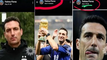 Las fotos de Lionel Scaloni que Fátima publicó en sus estados de whatsapp