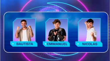 Bautista, Emmanuel y Nicolás son los finalistas de Gran Hermano.-