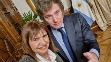 La imagen que Bullrich compartió con Javier Milei. 