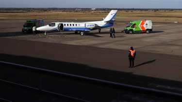 El avión sanitario Cessna Citation V Ultra se despidió del aeropuerto de Viedma. Archivo