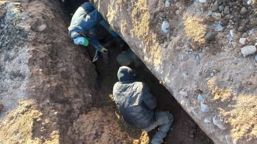 La obra en construcción en el barrio Santa Clara de Fernández Oro. Foto: gentileza (Oro En Noticias)