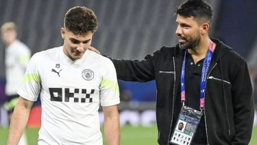 Julián Álvarez compartió el plantel de la Selección Argentina con Agüero en la Copa América 2021. 