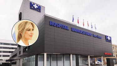 Fabiola Yañez en Madrid, donde fue hospitalizada por crisis de ansiedad durante la visita de Alberto Fernández.