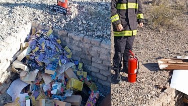 Neutralizaron pirotecnia no autorizada para la venta. Foto: Policía de Río Negro.