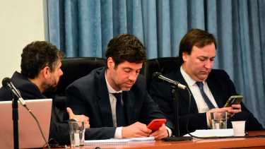 Borgonovo, Bagnat y Pombo, de izquierda a derecha, los tres jueces del tribunal. (Archivo/Cecilia Maletti)