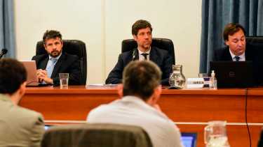 Borgonovo, Bagnat, Pombo, el tribunal que realiza el juicio.. (Archivo/Cecilia Maletti)