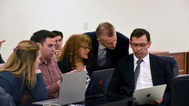 Parte del equipo de la fiscalía y la querella, encargados de la acusación durante el juicio. (Archivo/Matías Subat)