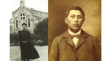 El recuerdo de Ceferino y de Don Jaime, que posó fuera del Santuario María Auxiliadora en Fortín Mercedes. 