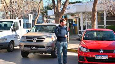 El intendente de Cipolletti Rodrigo Buteler en el acto oficial del uso público de autos secuestrados. (Florencia Salto) 