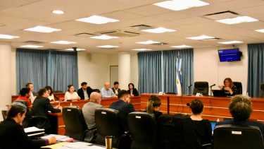 Una de las audiencias del 2024 por la estafa con planes sociales. (Archivo/Matías Subat)