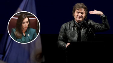 Victoria Villarruel se ausentó del acto de La Libertad Avanza en Parque Lezama en medio de tensiones con Javier Milei. Foto Natacha Pisarenko/AP.