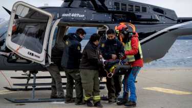 Cuando lo encontraron en el cerro López, Gruttadauria fue trasladado en helicóptero hasta el Varadero de Parques Nacionales.  Foto: archivo