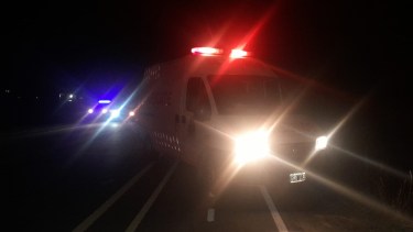 Chocó contra un caballo en la Ruta 40 de El Bolsón. Foto: gentileza Bomberos voluntarios