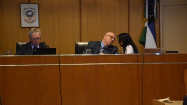 Los jueces Stadler, Garrido y Rodríguez (de izquierda a derecha), definirán el lunes próximo la pena contra Emiliano Gatti. 