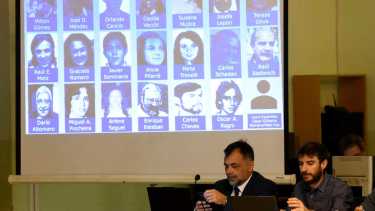 Algunas de las víctimas de la dictadura en la región, reflejadas en el debate del juicio de La Escuelita VII (foto Matías Subat)