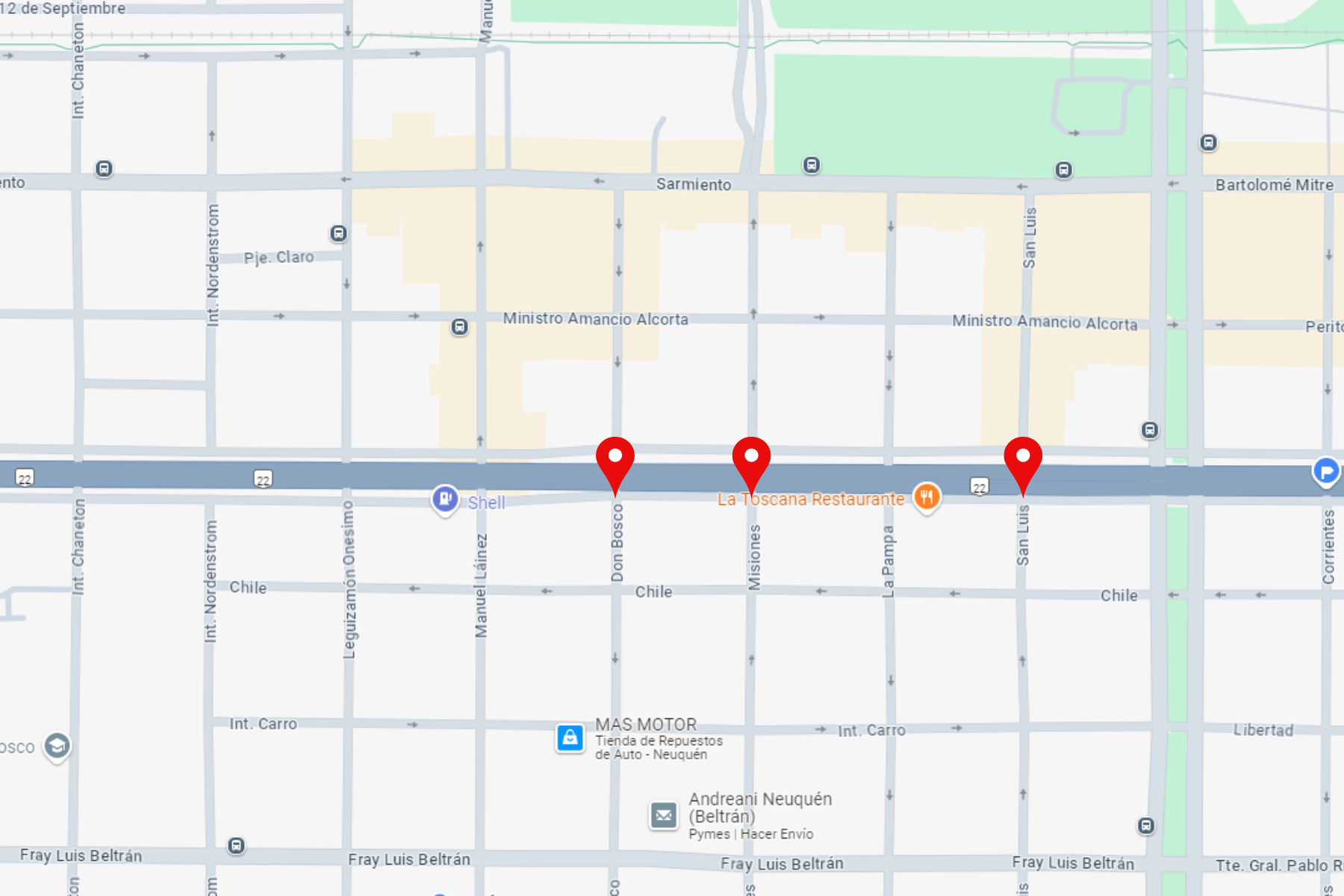 Ruta 22 en Neuquén: el mapa de los cruces donde se prohíbe el giro a la ...