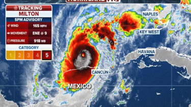 Huracán Milton: volvió a categoría 5 (Foto: gentileza Infobae)