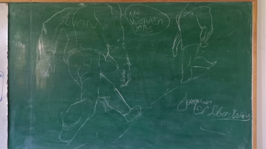 Este fue el meme que apareció en las aulas de la Facultad de Humanidades en Neuquén. Foto Gentileza.