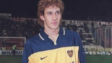 Fabricio Coloccini durante su debut con la camiseta de Boca.