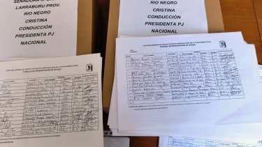 Ayer el equipo de la senadora García Larraburu entregó avales en apoyo a Cristina Fernández de Kirchner que reunió en la cordillera. Gentileza