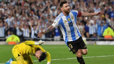 Lionel Messi le metió tres goles a Bolivia. (Foto: AFP)